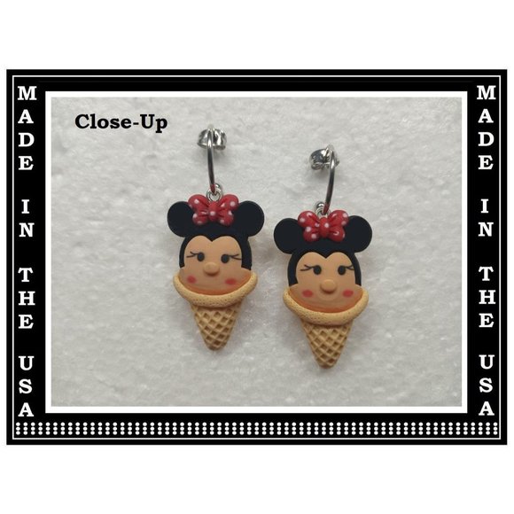 5/$20 Ice Cream Character Unicorn Interchangeable Charm Earrings-5 Pairs in Set - Picture 2 of 4